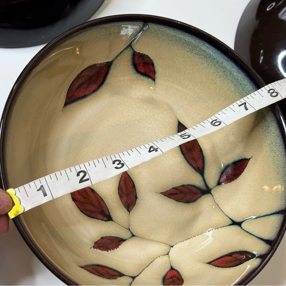 JESSICA MCCLINTOCK HOME Brown Leaves On Beige, Coupe Soup/Cereal Bowl 5